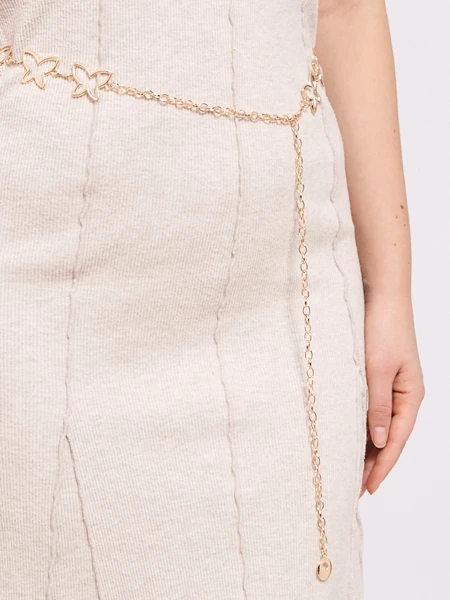 Дамски метален колан Aurelia Motyl с елегантна верижка – 115 см