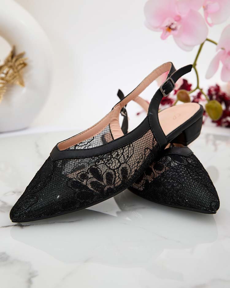 Royalfashion Дамски сандали а'ла балерина с дантела Benoce