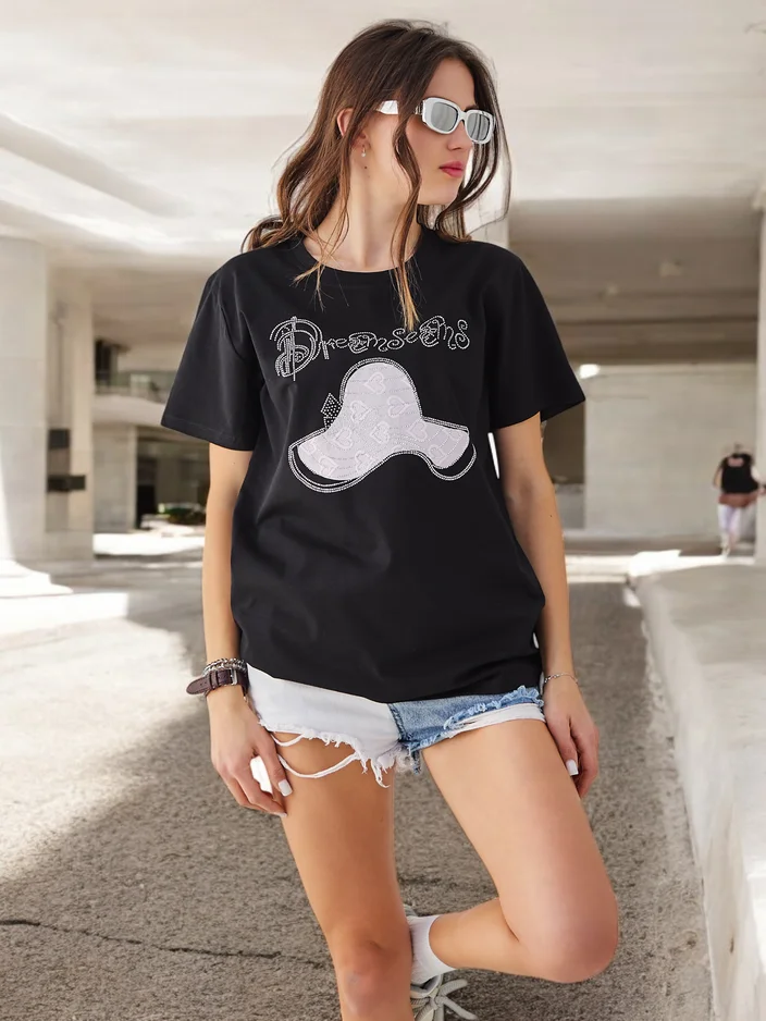 Royalfashion Дамска памучна блуза с печат