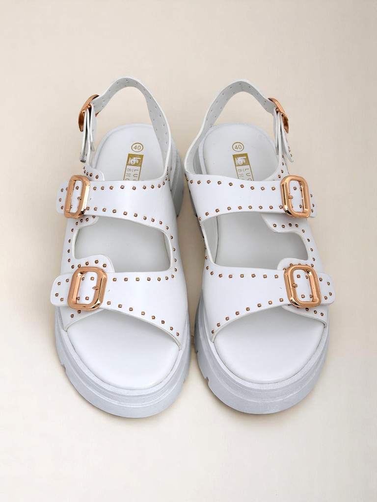 Royalfashion Дамски сандали на дебела подметка с камъчета Rocky Chic