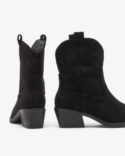 Royalfashion Черни дамски изолирани каубойски ботуши Bronco