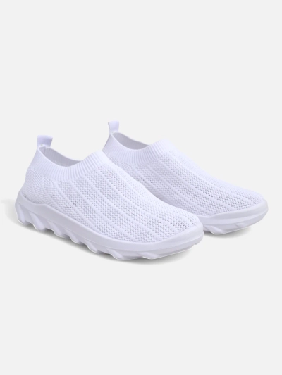 Дамски бели кецове Astrea от дишаща материя на плоска подметка