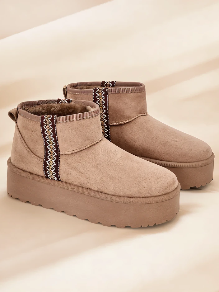 Royalfashion Къси ботуши за жени със стил снягови ботуши Халузи