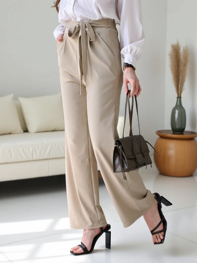 Royalfashion Широки дамски панталони с колан