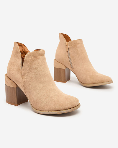 Royalfashion Светлокафяви дамски ботуши Ricteas stiletto