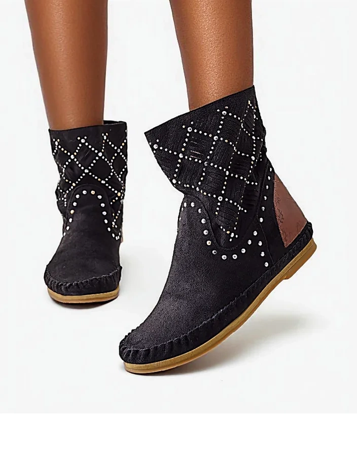 Обувки Royalfashion за жени с ниска платформа и шипове в индийски стил