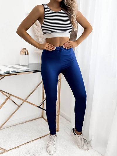 Морско сини дамски клинове от бамбукови влакна - Облекло