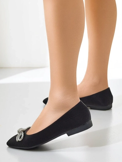 Royalfashion Жени балерини с панделка и блясък Ofenal