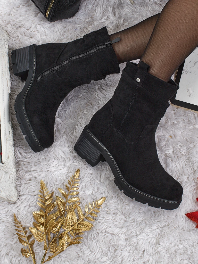 Дамски високи еко велурени боти Carmine