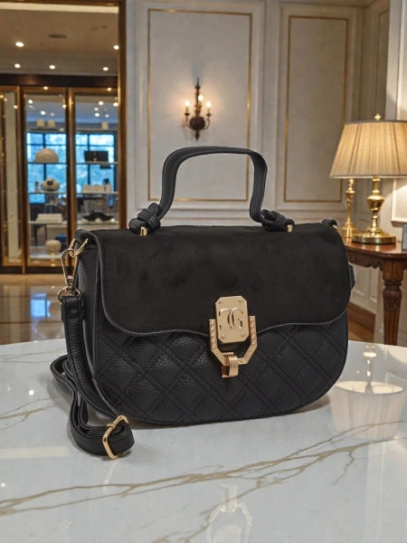 Дамска Чанта Luna Черна Кожена Елегантна за Всеки Ден