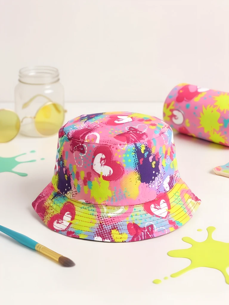 Royalfashion Детска шапка тип „кофа“ Color Splash Bucket