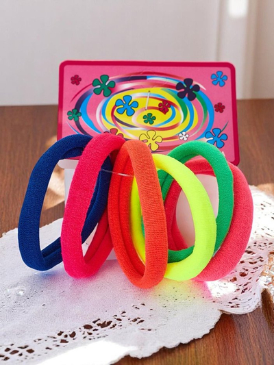 Royalfashion Комплект от 6 цветни ластика за коса Colora