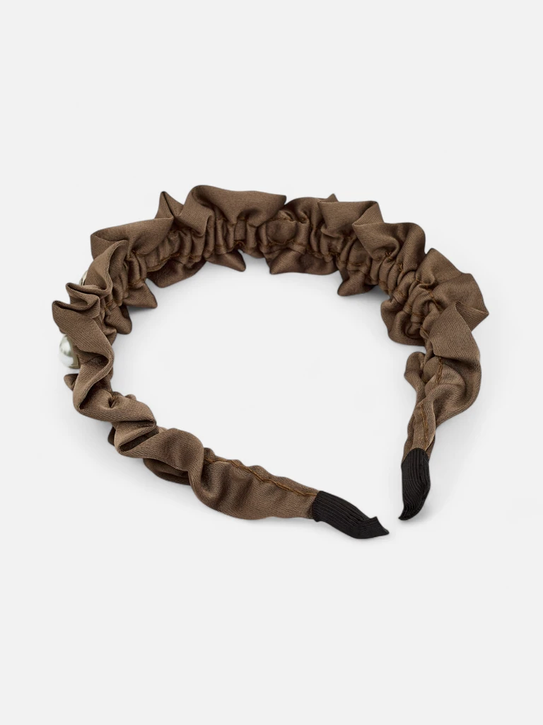 Royalfashion Лента за коса с драперия и перли