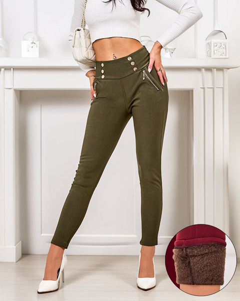 Royalfashion Затоплен дамски панталон с декоративни копчета
