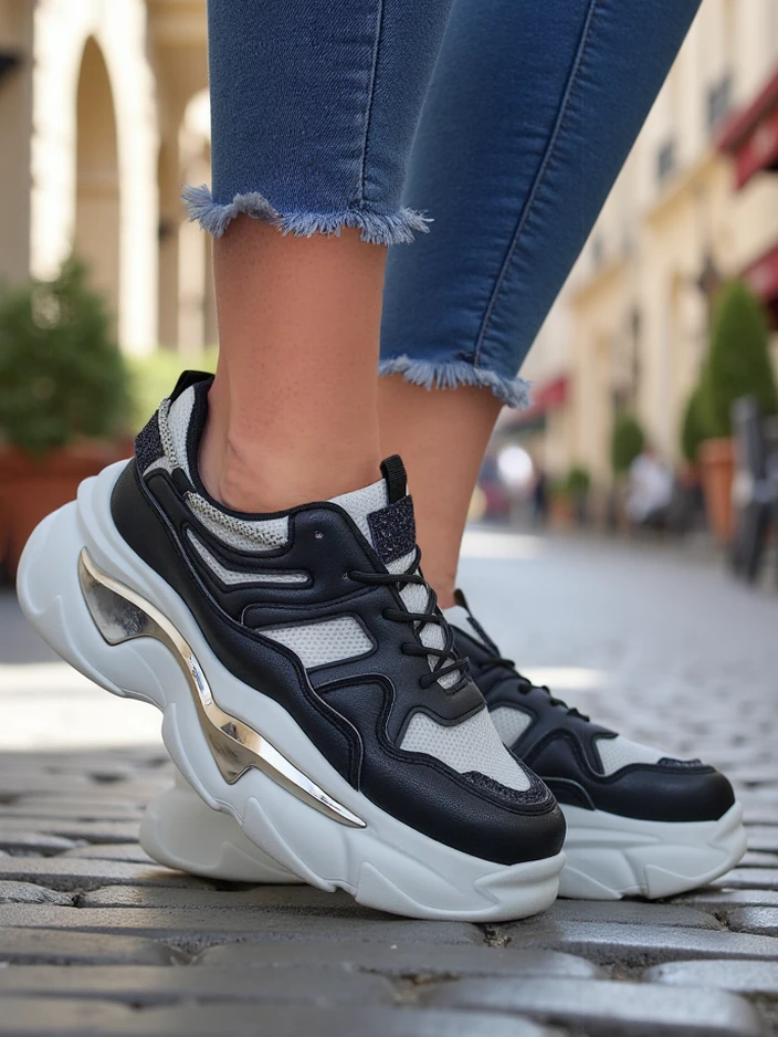 Женски маратонки Royalfashion на по-дебела подметка Lesalli