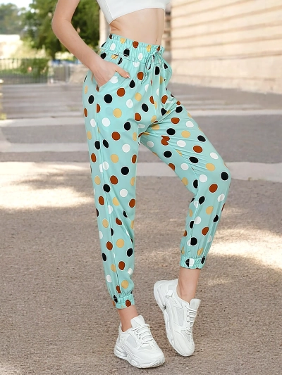 Royalfashion Дамски панталон от плат на точки