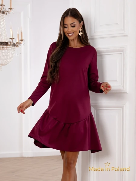 Дамска мини рокля с волан