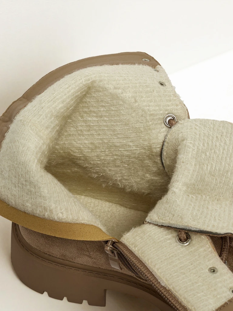 Дамски еко велурени боти с връзки Ferlyne