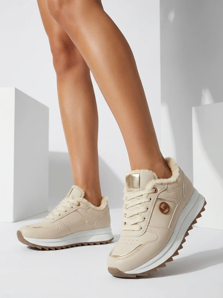 Royalfashion Затоплени дамски маратонки с кожа Boris