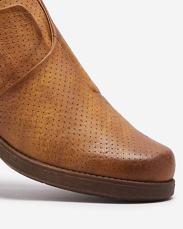 Дамски полуботуши от екокожа Камел Илиопа- Обувки