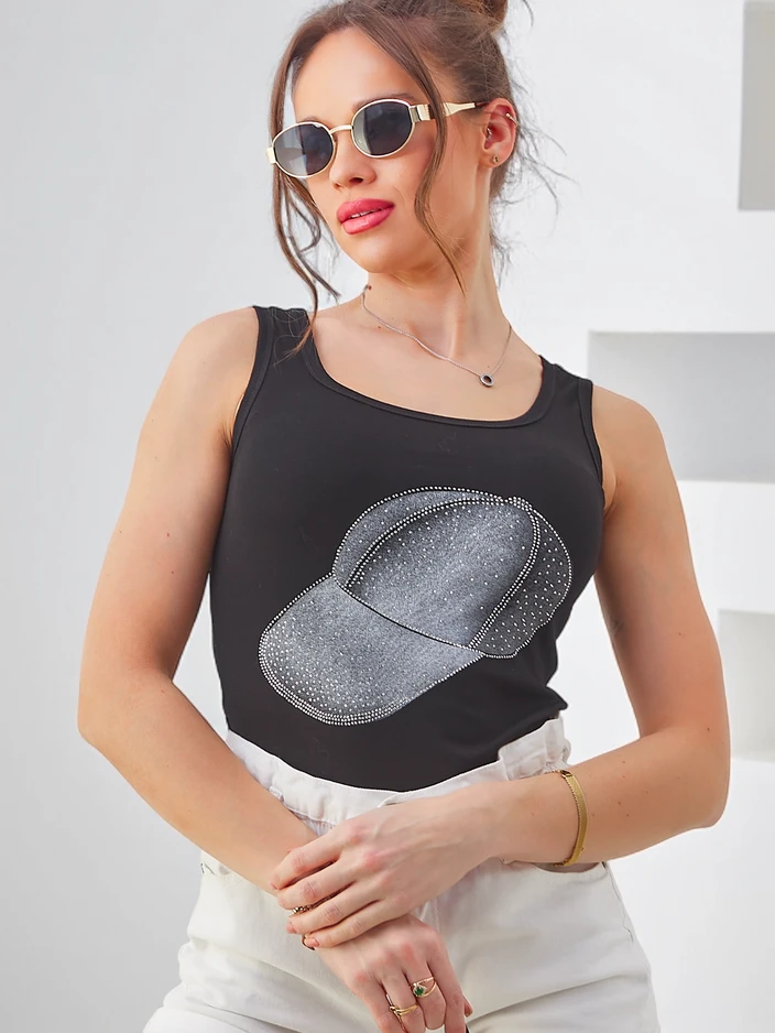 Royalfashion Женски памучен потник с капачка