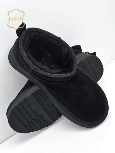 Къси дамски боти а'ла снегоходки от естествена кожа Elunara