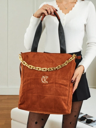 Дамска чанта тип shopper от еко велур Twilight Life