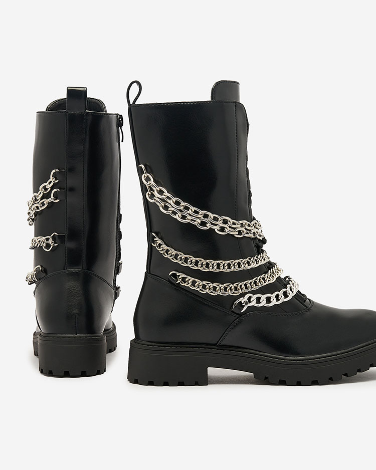 Royalfashion Дамски ботуши тип "багер" в черно Goserre