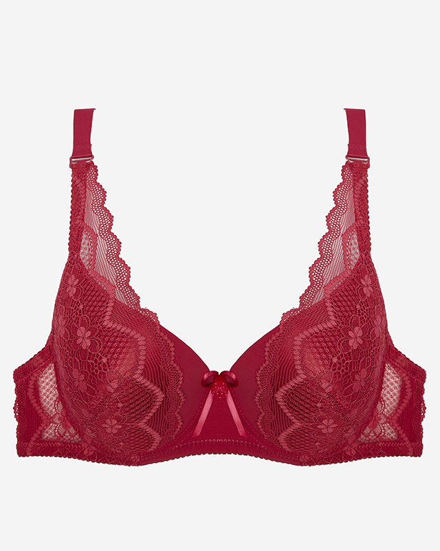 Дамски сутиен с дантела в кестеняв цвят - бельо