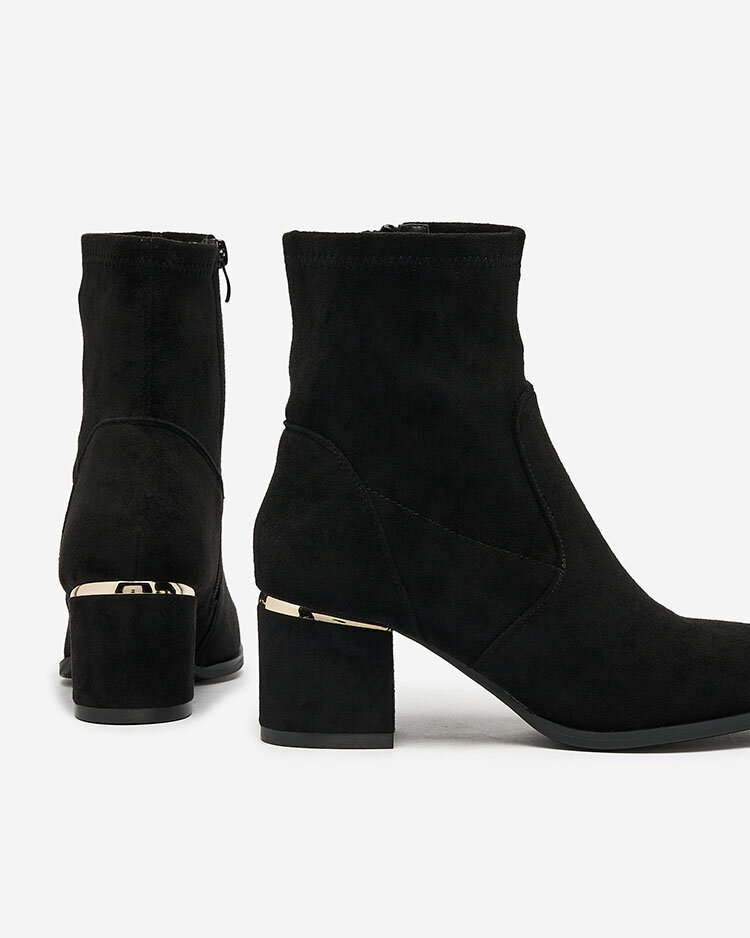 Royalfashion Черни дамски ботуши с нисък ток Rejerra