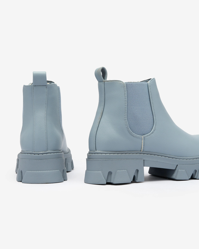 Royalfashion Дамски ботуши с плосък ток в синьо Alussady