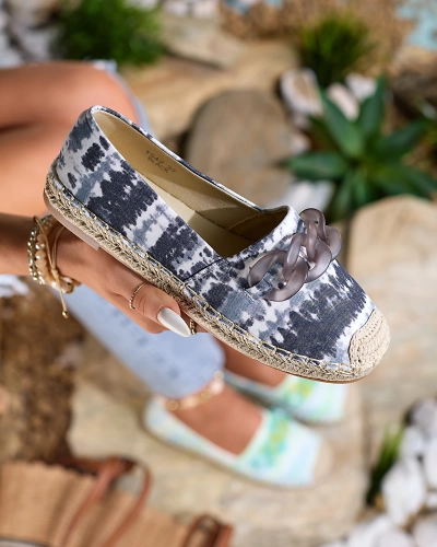 Royalfashion Черни дамски еспадрили с принт Serffio