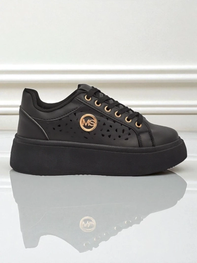 Aurelia Nero - Черна платформа Royalfashion от еко кожа, модел LH201-8