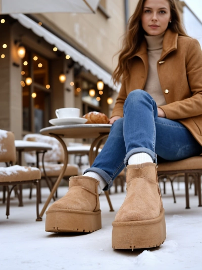 Royalfashion Дамски ботуши за сняг на платформа a'la Dagodo