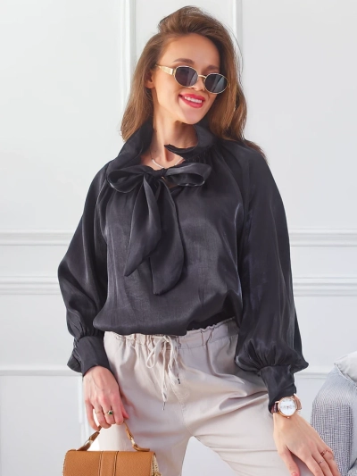 Royalfashion Блестяща дамска риза с декоративна яка