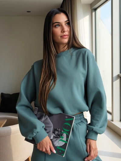 Royalfashion Памучен дамски комплект от два части