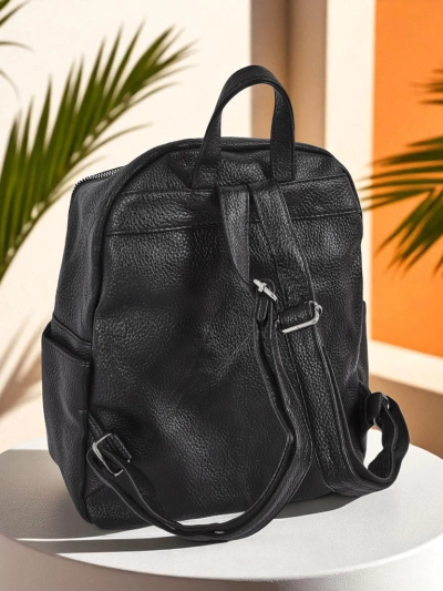 Плетена Дамска Раница AURELIA by Królewska Moda от Екокожа Черна