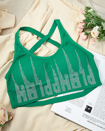 Royalfashion Дамски спортен сутиен с циркони