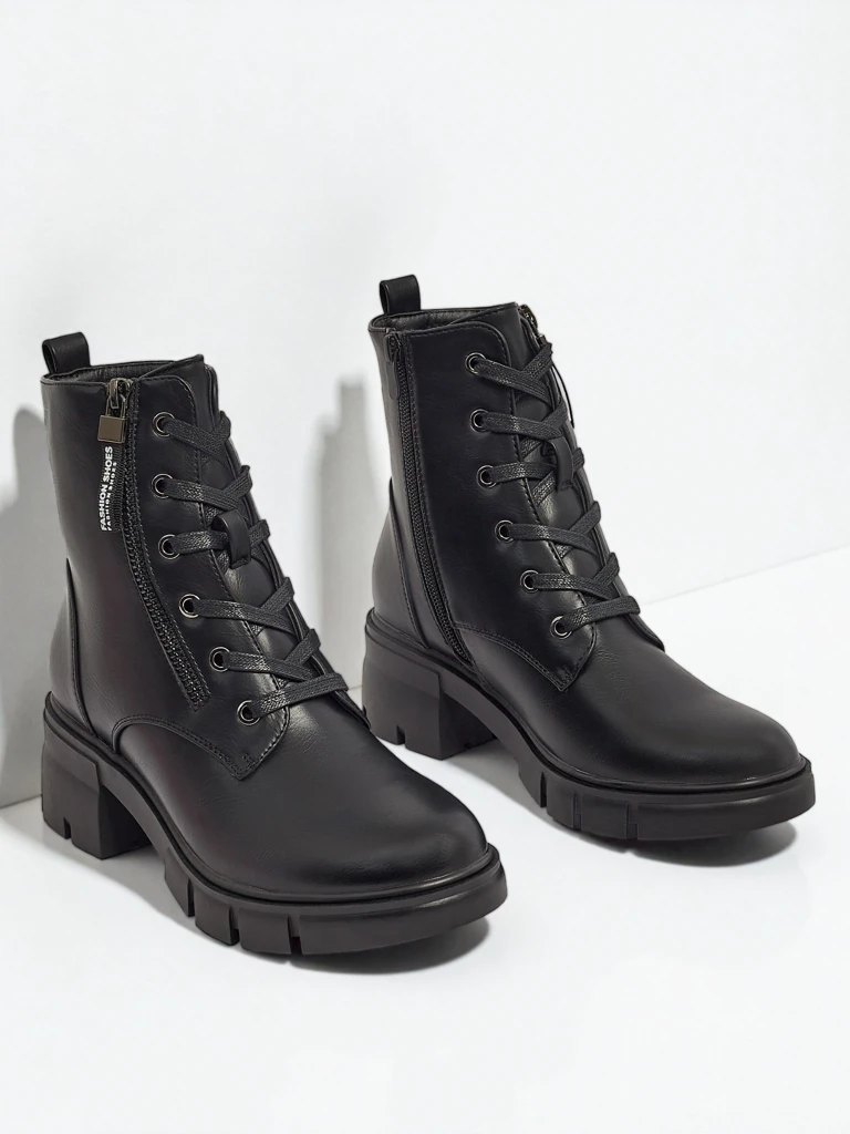 Еко кожени дамски боти с връзки Nomelira