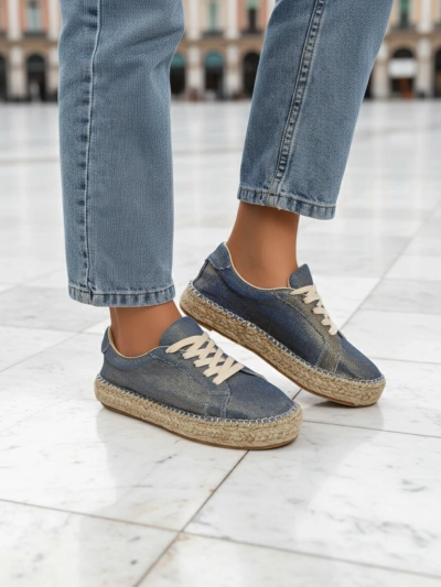 Aurelia Denim Espadrillos – дамски маратонки с плосък ток и плат