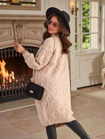 Ройалфешън Плетен дамски пончо пуловер