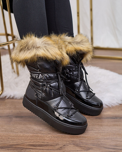 Royalfashion Черни ботуши a'la snow boots за жени Gomllo