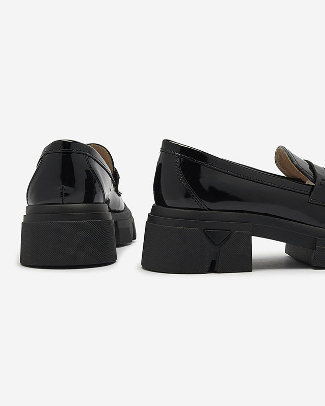 Лакирани черни мокасини за жени Tygriss- Footwear