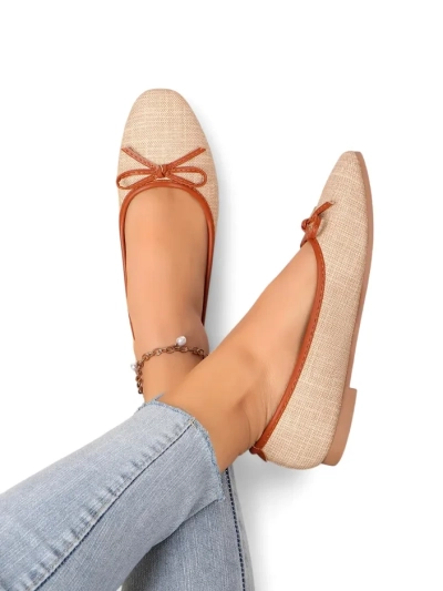 Royalfashion Дамски балерини с блестящи елементи и панделка Aramie