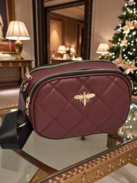 Малка дамска чанта от еко кожа Connere с капитониран ефект