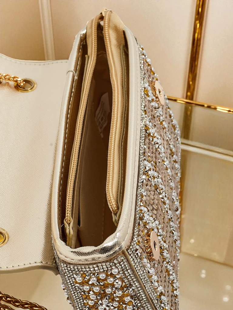 Златна чанта Elegancia Fiori