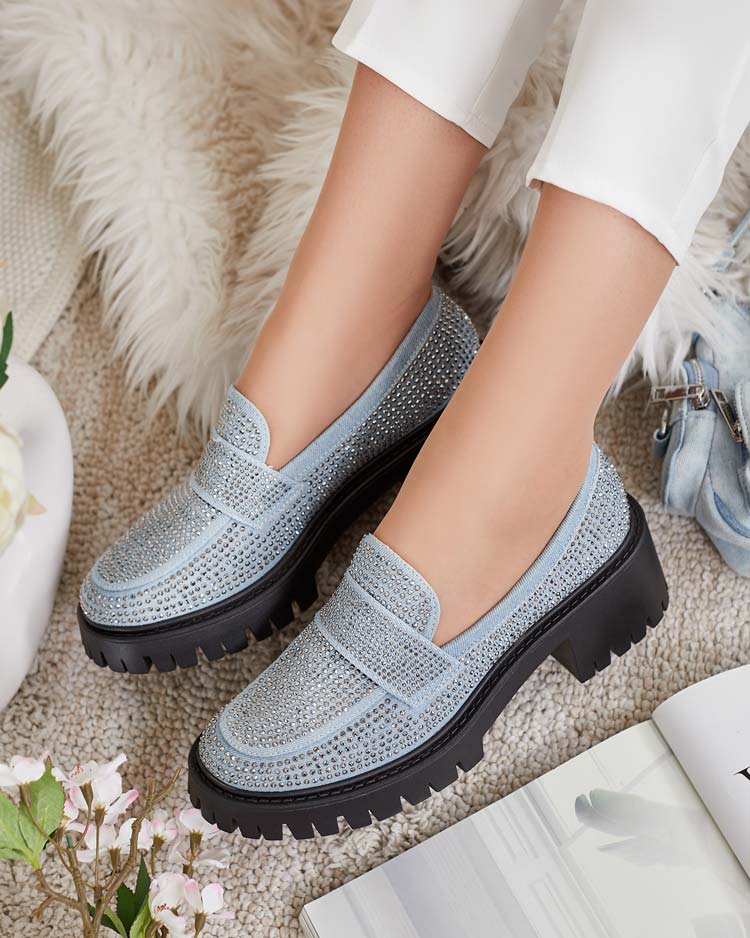 Royalfashion Дамски мокасини с циркони Epolls