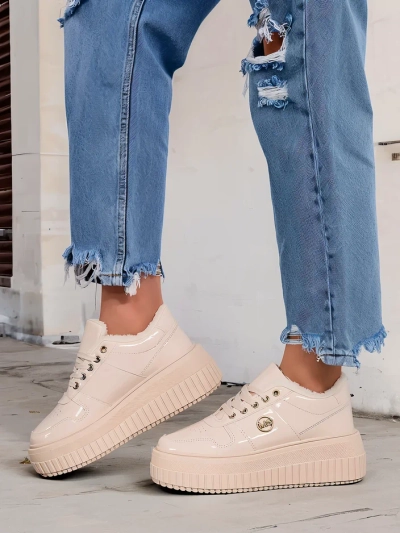 Royalfashion Затоплени дамски маратонки с кожа Rozit