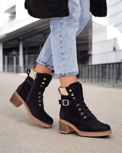 Royalfashion Дамски ботуши с нисък ток Неделин