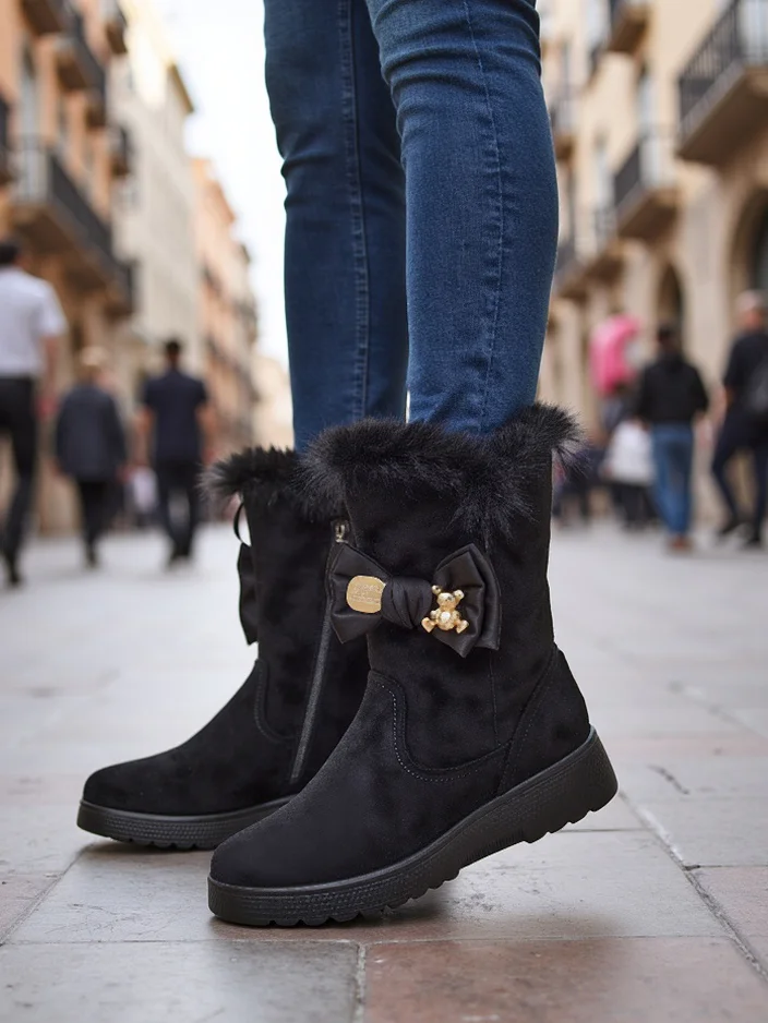 Обувки Royalfashion за жени, зимни боти с панделка Kiebbi